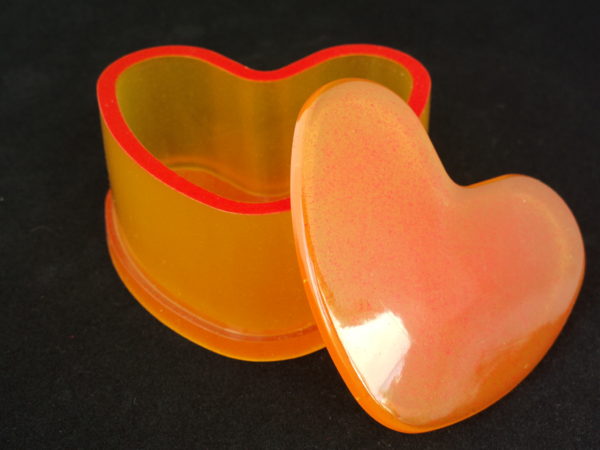 Orange Heart Trinket box with lid