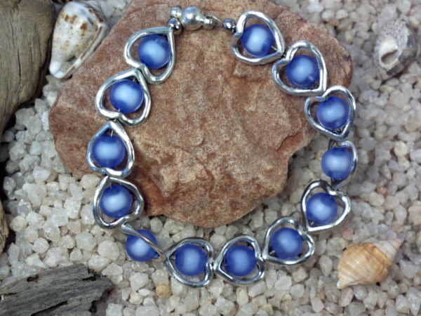 Blue heart bracelet