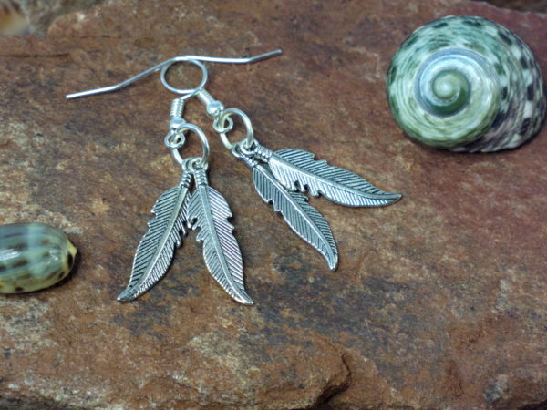 Silver Feather earrings