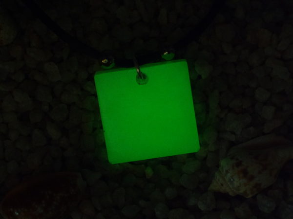 Square Pendant – Green Glow in the Dark