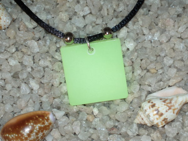 Square Pendant – Green Glow in the Dark