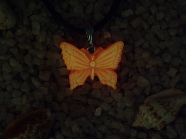 Butterfly Pendant – Pink Glow in the Dark