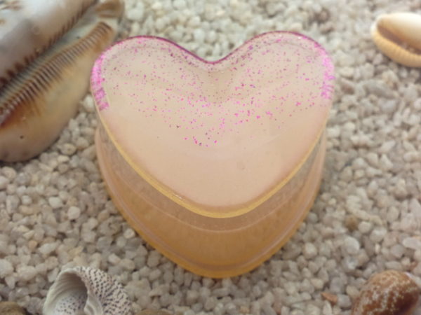 Peach Heart Trinket box with lid