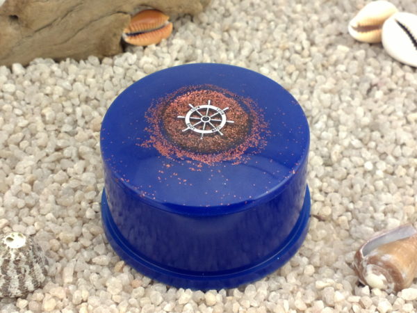 Ocean Ship Round Trinket box with lid