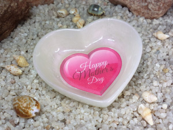 Heart Trinket Bowl – Red pearl and Mother’s day heart