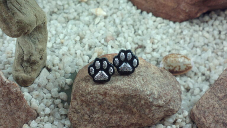 Black Paw earring studs