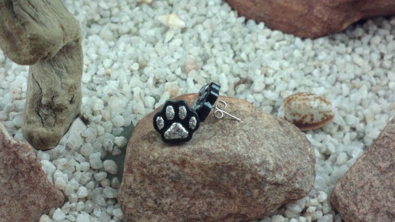 Black Paw earring studs