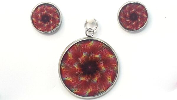 Red Kaleidoscope – Pendant & Earring set – Large
