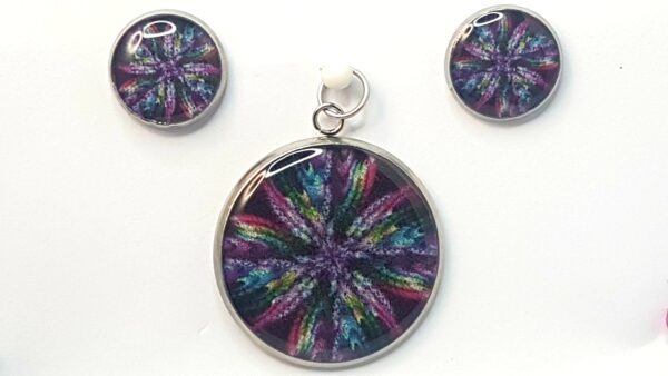 Color Burst – Pendant & Earring set – Large