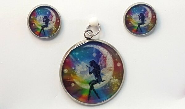 Moonlight Fairy Kisses – Pendant & Earring set – Large