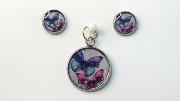 Butterflies – Pendant & Earring set – Small