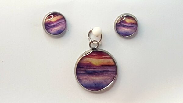 Caribbean Sunset – Pendant & Earring set – Small