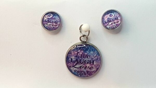 Live, Laugh, Love – Pendant & Earring set – Small