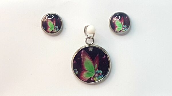 Midnight Butterfly – Pendant & Earring set – Small