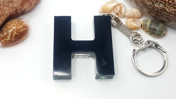 Letter H – Black with Iridescent flakes