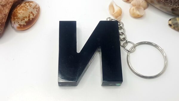 Letter N – Black with Iridescent flakes