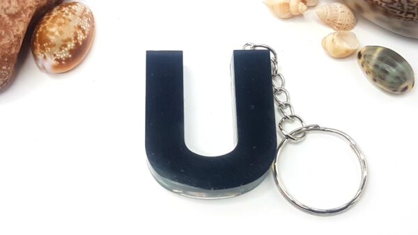 Letter U – Black with Iridescent flakes