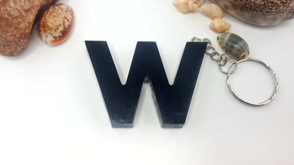 Letter W – Black with Iridescent flakes