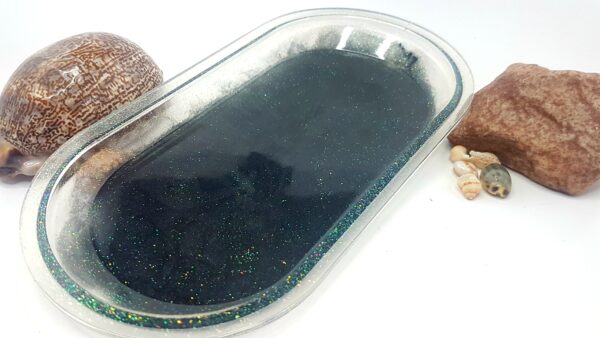 Midnight Shimmer Oval Jewelry dish