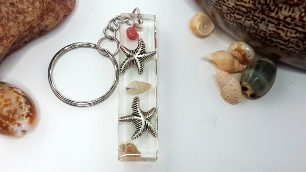 Rectangle – Clear with silver sea stars